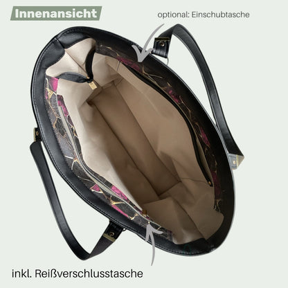 Schneckenschmiede Everyday Shopper Innenansicht mit Reißverschlusstasche, wasserabweisendem Futter und Henkeln