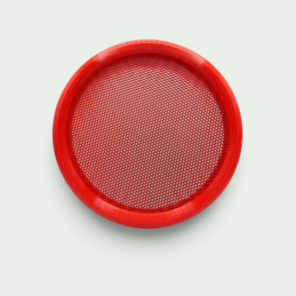 Runder roter magnetischer ITA Enamel Pin Displayrahmen von Schneckenschmiede aus robustem PETG Kunststoff