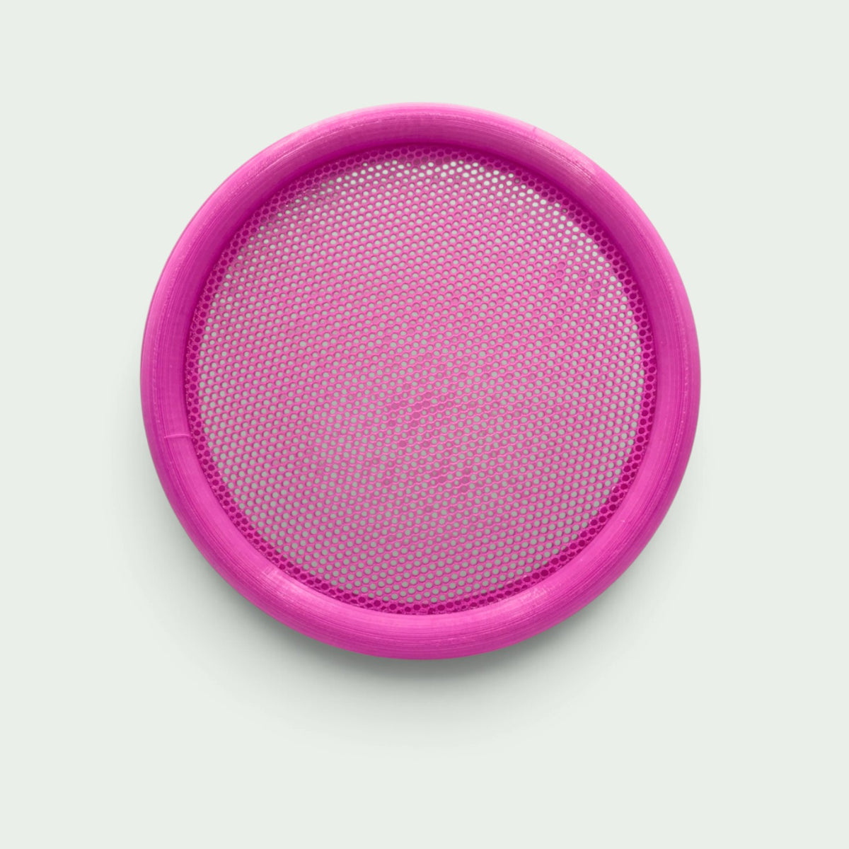 Schneckenschmiede runder magnetischer Pin-Bilderrahmen aus pinkem PETG für die Wandpräsentation von Sammlerstücken