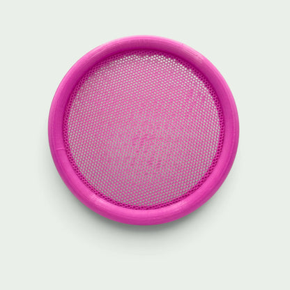 Schneckenschmiede runder magnetischer Pin-Bilderrahmen aus pinkem PETG für die Wandpräsentation von Sammlerstücken