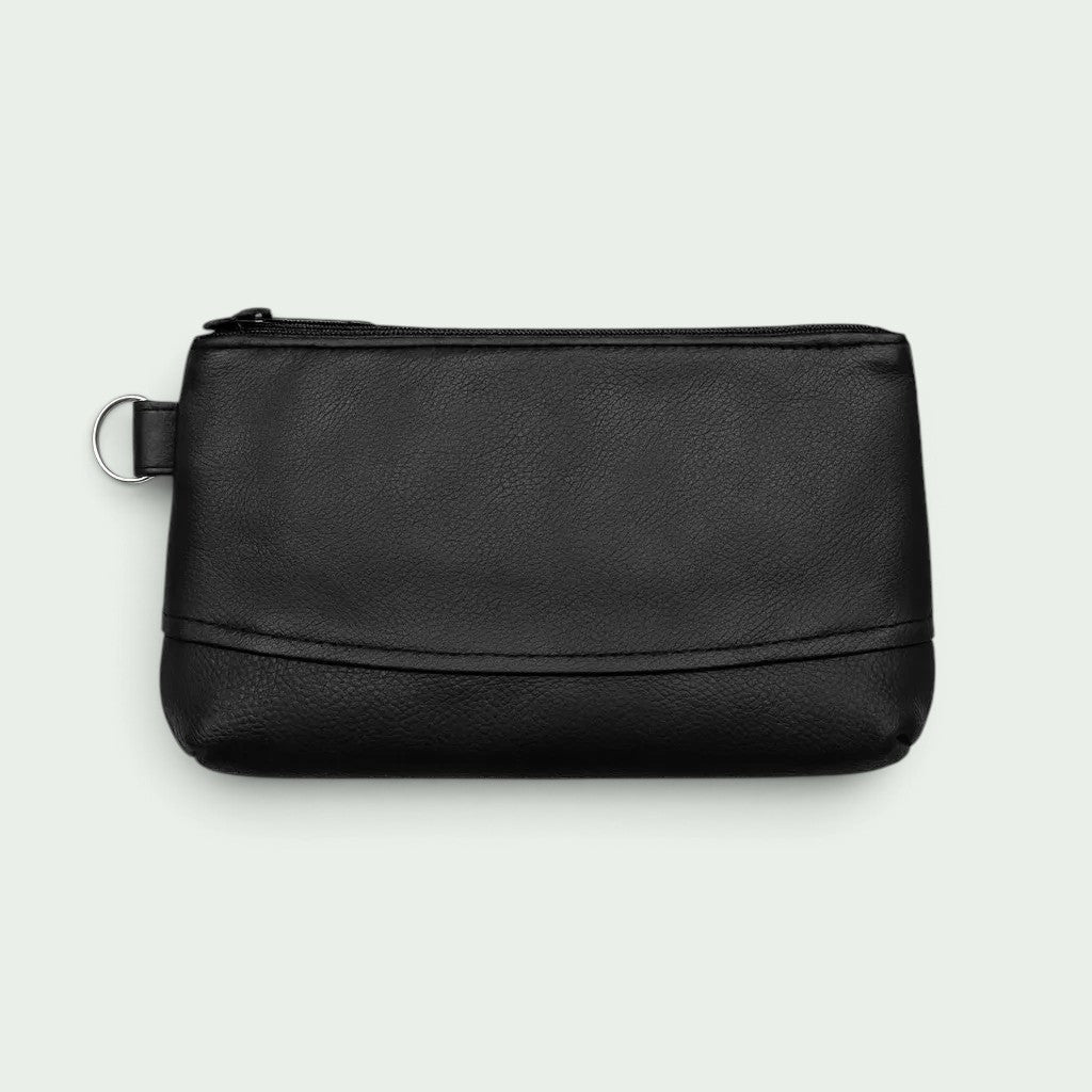 Schneckenschmiede Kosmetiktasche in Schwarz mit Reißverschluss und seitlicher Schlaufe für Handgelenk