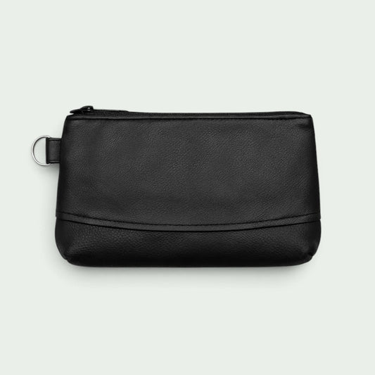 Schneckenschmiede Kosmetiktasche in Schwarz mit Reißverschluss und seitlicher Schlaufe für Handgelenk