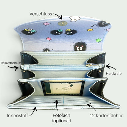 Schneckenschmiede Standard Portemonnaie mit Anime-Print, Reißverschlussfach, Kartenfächern und Akkordeon-Design